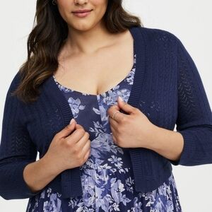 Torrid Dark Blue Open-Front Cardigan Size XXXL